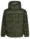 Polo Ralph Lauren Plush Bomber Jacket With Removable Hood In Green