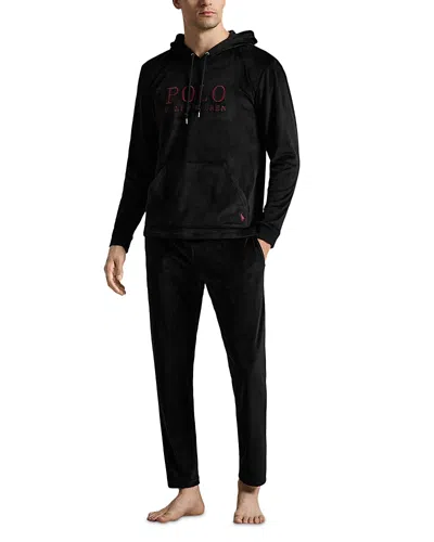 Polo Ralph Lauren Plush Velour Pajama Pants In Black