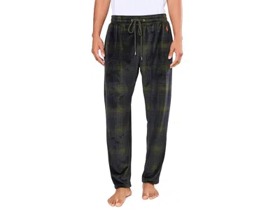 Polo Ralph Lauren Plaid Plush Velour Pajama Pant In Company Olive In Green