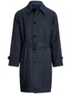 Polo Ralph Lauren Pointed-flat Collar Button-fastening Trench Coat In Blue