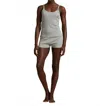 Polo Ralph Lauren Pointelle Cami & Short Sleep Set In Heather Grey In Gray