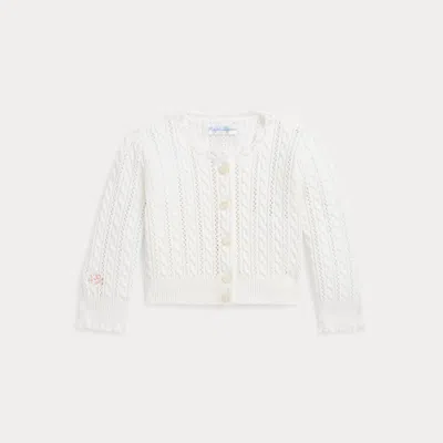 Polo Ralph Lauren Babies' Pointelle-knit Cotton Cardigan In Nevis