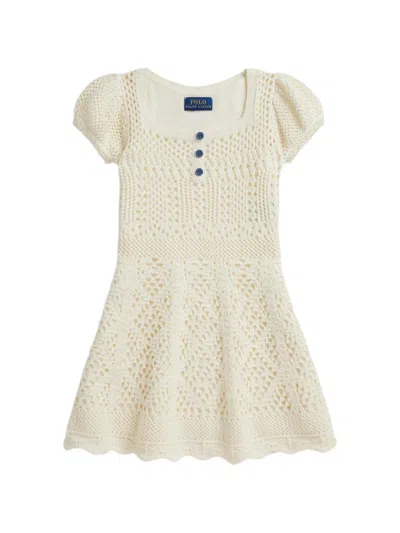 Polo Ralph Lauren Babies' Pointelle Square-neck Dress In Neutral