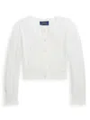Polo Ralph Lauren Big Girls Cable-knit Cotton Cardigan In White