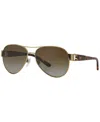 Polo Ralph Lauren Polarized Sunglasses, Rl7047q In Gold Tortoise,brown Grad Pol
