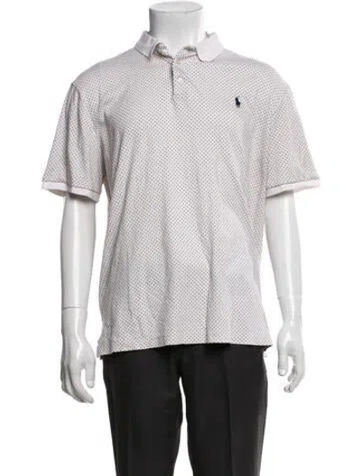 Pre-owned Polo Ralph Lauren Polka Dot Print Collar Polo Shirt In Black