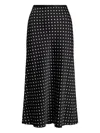 Polo Ralph Lauren Polka Dot-print Midi Skirt In Blue