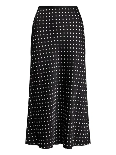 Polo Ralph Lauren Polka Dot-print Midi Skirt In Blue