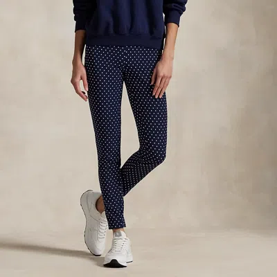 Polo Ralph Lauren Polka-dot Stretch Athletic Pant In Navy Polka Dot