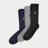 Polo Ralph Lauren Polka-dot Trouser Sock 3-pack In Black