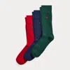 Polo Ralph Lauren Polka-dot Trouser Sock 3-pack In Multi