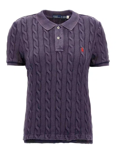 Polo Ralph Lauren Cotton Polo Shirt With Embroidered Logo In Grey