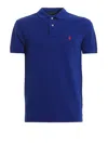 Polo Ralph Lauren Blue Polo Shirt With Logo Embroidery In Blue