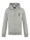 Polo Ralph Lauren Gray Polo Bear Hoodie In Gray