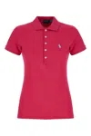 Polo Ralph Lauren Dark Pink Pony Logo-embroidered Polo Shirt In Pink