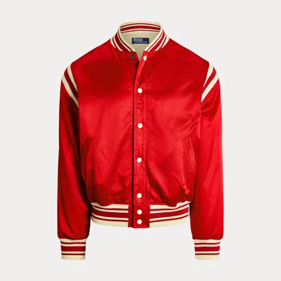 Polo Ralph Lauren Polo Ball Satin Rally Jacket In Ralph Red