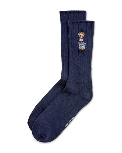 Polo Ralph Lauren Polo Bear American Flag Crew Socks In Blue