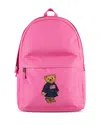 Polo Ralph Lauren Kids Polo Bear Canvas Backpack In Ail Baja Pink