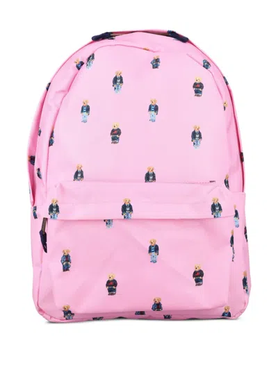 Polo Ralph Lauren Kids' Polo Bear-print Backpack In Pink