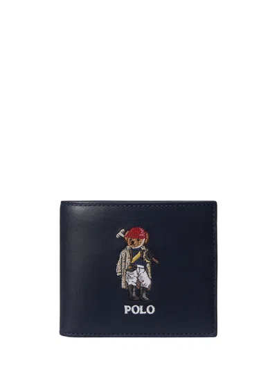 Polo Ralph Lauren Polo Bear Bifold Wallet In Blue