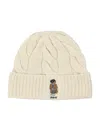 Polo Ralph Lauren Polo Bear Cable Wool-blend Beanie In Neutral