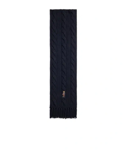 Polo Ralph Lauren Polo Bear Cable-knit Scarf In Gold