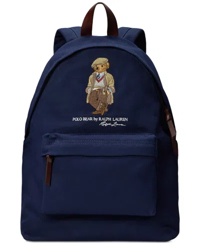 Polo Ralph Lauren Polo Bear Canvas Backpack In Blue
