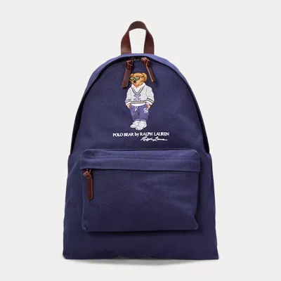 Polo Ralph Lauren Polo Bear Canvas Backpack In Newport Navy