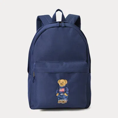 Polo Ralph Lauren Kids' Polo Bear Canvas Backpack In Newport Navy