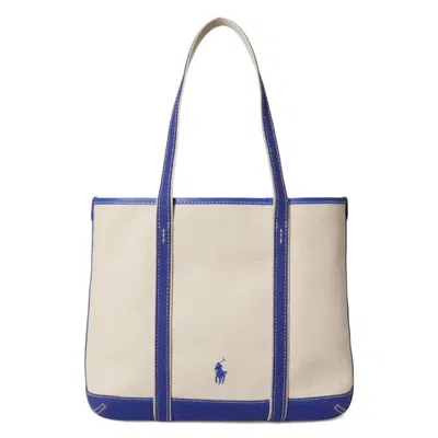 Polo Ralph Lauren Polo Bear Canvas Small Shopper Tote In ["purple"]