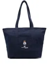 Polo Ralph Lauren Polo Bear Canvas Tote Bag In Blue