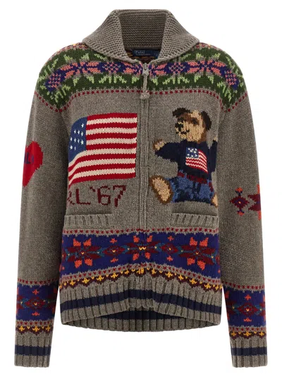 Polo Ralph Lauren Polo Bear Cardigan In Multi