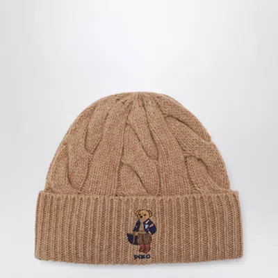 Polo Ralph Lauren Polo Bear Classic Camel Wool Beanie In Brown