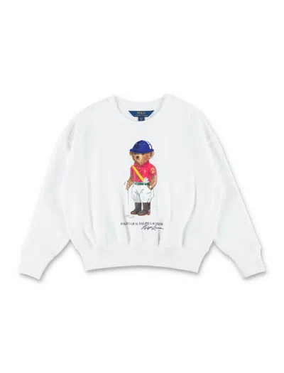 Polo Ralph Lauren Polo Bear Classic Crewneck Sweatshirt For Girls In White