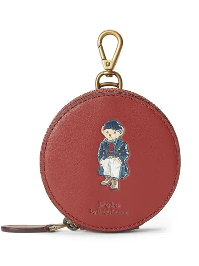 Polo Ralph Lauren Polo Bear Coin Pouch In Red