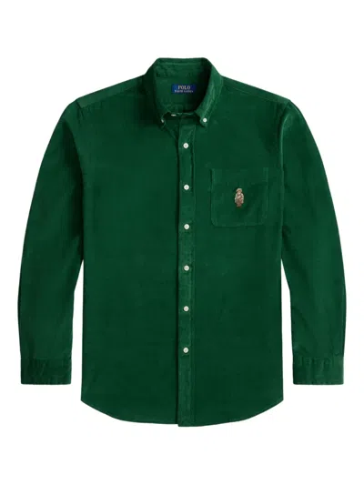 Polo Ralph Lauren Polo Bear Corduroy Shirt In Green