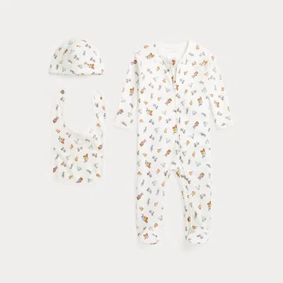 Polo Ralph Lauren Babies' Polo Bear Cotton 3-piece Gift Set In Nantucket Girl Bear