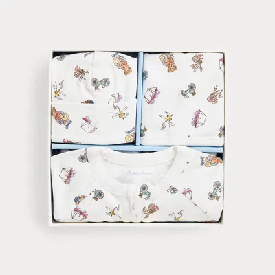 Polo Ralph Lauren Babies' Polo Bear Cotton 3-piece Gift Set In Nevis Multi