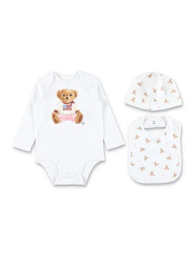 Polo Ralph Lauren Polo Bear Cotton Baby Gift Set In White