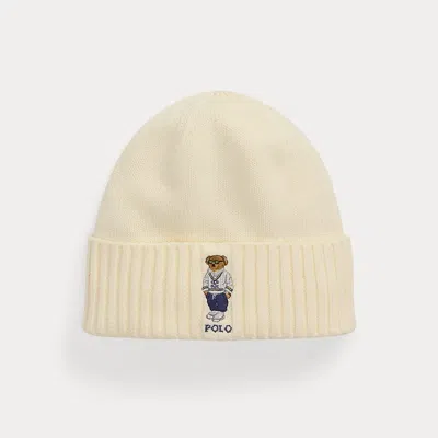 Polo Ralph Lauren Polo Bear Cotton Beanie In Gold