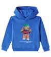 Polo Ralph Lauren Polo Bear Cotton-blend Jersey Hoodie In Blue