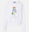 Polo Ralph Lauren Polo Bear Fleece Hoodie With Signature Detailing And Drawstring Hood In Gray