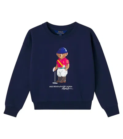 Polo Ralph Lauren Kids' Polo Bear Cotton-blend Sweatshirt In Blue