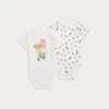 Polo Ralph Lauren Polo Bear Cotton Bodysuit 2-pack In Nantucket Girl Bear