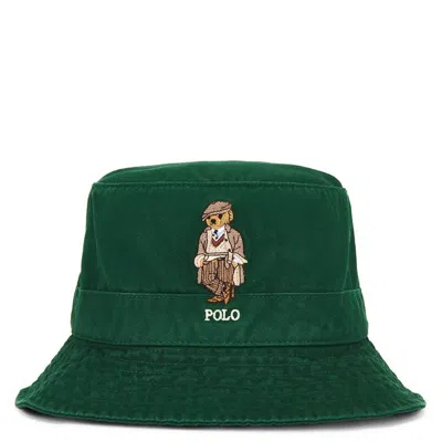 Polo Ralph Lauren Polo Bear Cotton Bucket Hat In Green