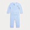 Polo Ralph Lauren Ralph Lauren Cable Cotton Cardigan & Pants Set In Office Blue