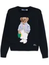 Polo Ralph Lauren Blue Cotton Polo Bear Sweater In Blue