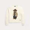 Polo Ralph Lauren Polo Bear Cotton Crewneck Jumper In White