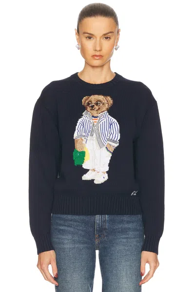POLO RALPH LAUREN POLO BEAR COTTON CREWNECK SWEATER