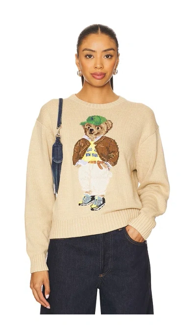POLO RALPH LAUREN POLO BEAR COTTON CREWNECK SWEATER